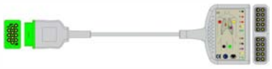 Cable troncal / latiguillos EKG, 10 derivaciones, estándar AHA – compatible con GE Marquette – ref. BKD-06A