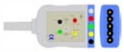 Cable troncal / latiguillos ECG, 3 derivaciones, estándar IEC, estilo de conector: EDG – compatible con Philips/HP