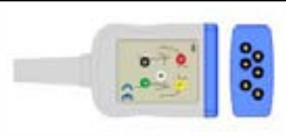 Cable troncal / latiguillos ECG, 3 derivaciones, estándar IEC, estilo de conector: Nihon Kohden – compatible con Colin/Omron