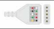 Cable troncal / latiguillos ECG, 3 derivaciones, estándar IEC, estilo de conector: DIN