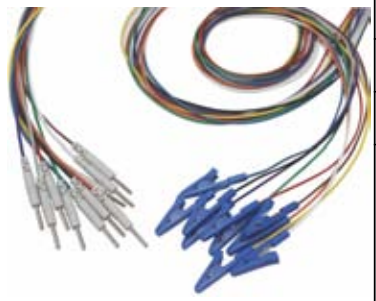 Cable EEG, conector DIN 2,0 mm, grabber, longitud 1,5 m, material: chapado en plata, empaque: 10 uds