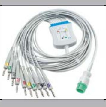 Cable EKG de una pieza, extremo paciente: banana 4,0 mm, estándar AHA – compatible con Comen – ref. BKY23-AB