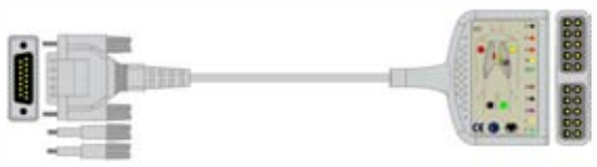 Cable troncal / latiguillos EKG, 10 derivaciones, estándar AHA – compatible con Schiller – ref. BKD-11A