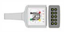 Cable troncal / latiguillos ECG, 3 derivaciones, estándar IEC – compatible con GE
