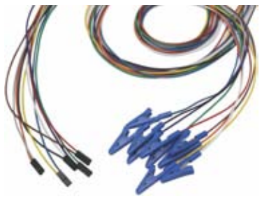Cable EEG, conector DuPont 2 pines, grabber, longitud 1,5 m, material: chapado en cloruro de plata, empaque: 10 uds
