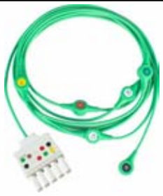 Cable ECG de una pieza, extremo paciente: broche, 3 derivaciones, estándar AHA – compatible con Siemens Dräger Polymed… – ref. BCF3-42AS