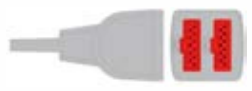 Cable / transductor de presión invasiva (PAI), longitud 0,3 m – compatible con GE 2x GE 11Pin IBP Cable