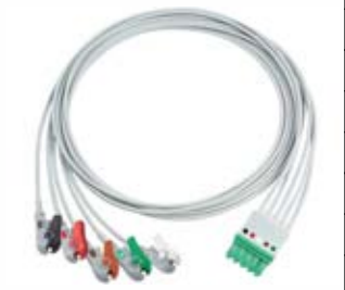 Cable troncal / latiguillos ECG, extremo paciente: grabber, 3 derivaciones, estándar AHA – compatible con Siemens Dräger