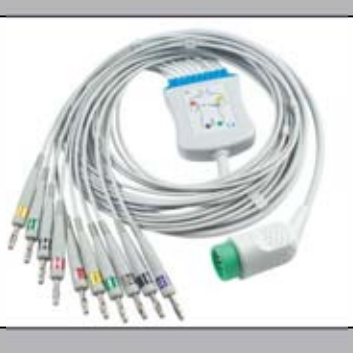 Cable EKG de una pieza, extremo paciente: banana 4,0 mm, estándar AHA – compatible con Medtronic – ref. BKY25-AB