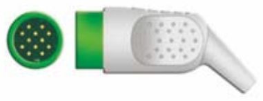 Cable ECG de una pieza, extremo paciente: broche, 3 derivaciones, estándar AHA – compatible con Medtronic/Physio-control