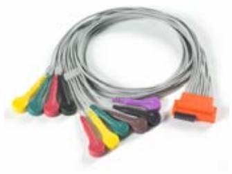 Cable ECG para Holter, extremo paciente: broche, 5 derivaciones, estándar IEC – compatible con Cardioline Touch