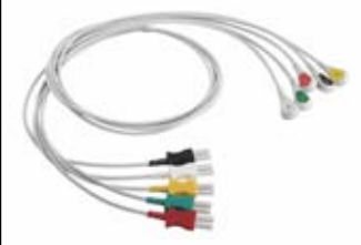 Cable troncal / latiguillos ECG, extremo paciente: grabber, 3 derivaciones, estándar AHA – compatible con Spacelabs