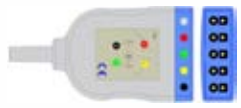 Cable troncal / latiguillos ECG, 3 derivaciones, estándar IEC, estilo de conector: AA – compatible con Mennen
