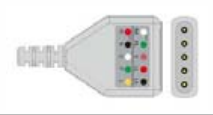 Cable troncal / latiguillos ECG, 3 derivaciones, estándar AHA, estilo de conector: DIN – compatible con Comen