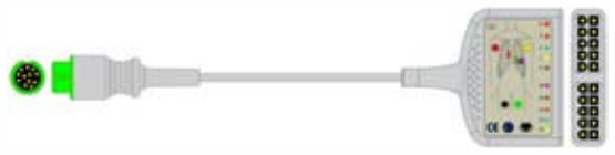 Cable troncal / latiguillos EKG, 10 derivaciones, estándar IEC – compatible con Mindray – ref. BKD-27I