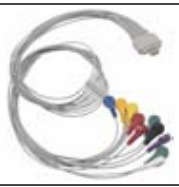 Cable ECG para Holter, extremo paciente: broche, 10 derivaciones, estándar AHA – compatible con VALES HILLS Straight