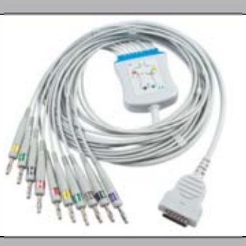 Cable EKG de una pieza, extremo paciente: banana 4,0 mm, estándar AHA – compatible con GE Marquette – ref. BKY06-AB