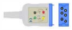 Cable troncal / latiguillos ECG, 3 derivaciones, estándar IEC, estilo de conector: Nihon Kohden – compatible con Nihon Kohden
