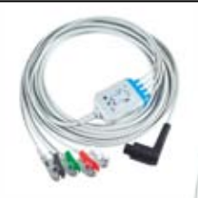 Cable EKG de una pieza, extremo paciente: banana 4,0 mm, estándar AHA – compatible con Corpuls – ref. BKY34-AB