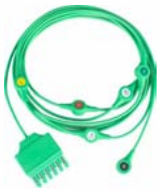 Cable ECG de una pieza, extremo paciente: broche, 3 derivaciones, estándar AHA – compatible con Siemens Dräger Polymed… – ref. BCF3-41AS