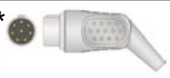Cable troncal / latiguillos ECG, 3 derivaciones, estándar AHA, estilo de conector: AA – compatible con Philips/HP 443100A…
