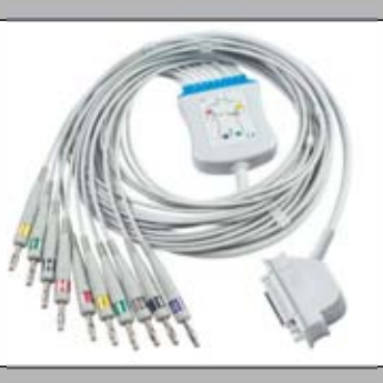 Cable EKG de una pieza, extremo paciente: banana 4,0 mm, estándar AHA – compatible con GE Hellige – ref. BKY05-AB