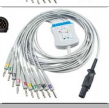 Cable EKG de una pieza, extremo paciente: banana 4,0 mm, estándar AHA – compatible con Mortara – ref. BKY28-AB