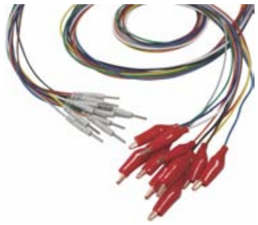 Cable EEG, conector DIN 2,0 mm, grabber con funda exterior blanda, longitud 1,5 m, material: chapado en plata, empaque: 10 uds