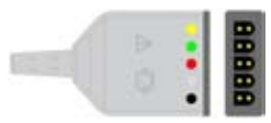 Cable troncal / latiguillos ECG, 3 derivaciones, estándar IEC, estilo de conector: Euro para Siemens – compatible con Siemens Dräger