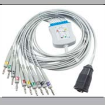 Cable EKG de una pieza, extremo paciente: banana 4,0 mm, estándar AHA – compatible con Zoll – ref. BKY22-AB